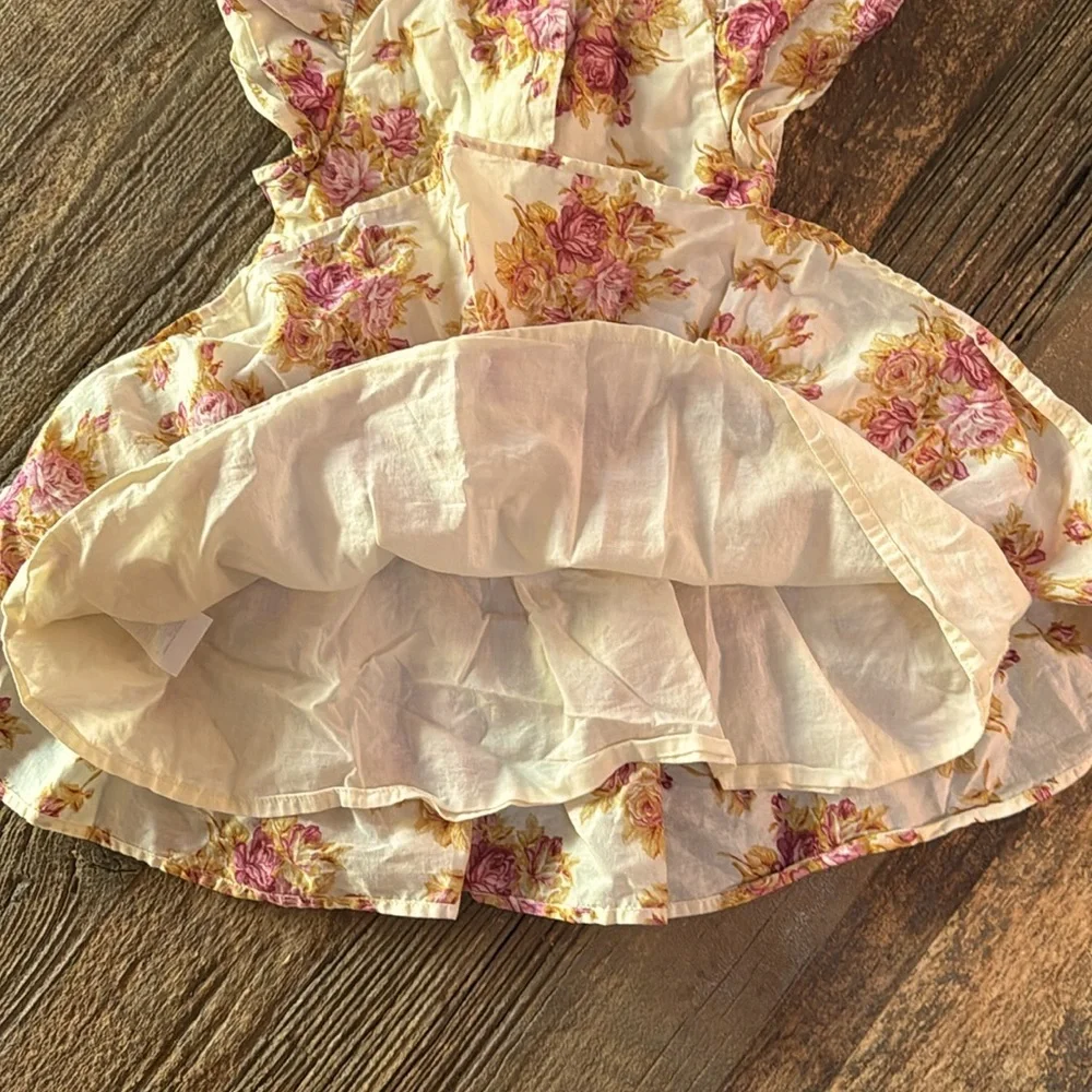 Janie and Jack Ivory Pink Floral Dress
